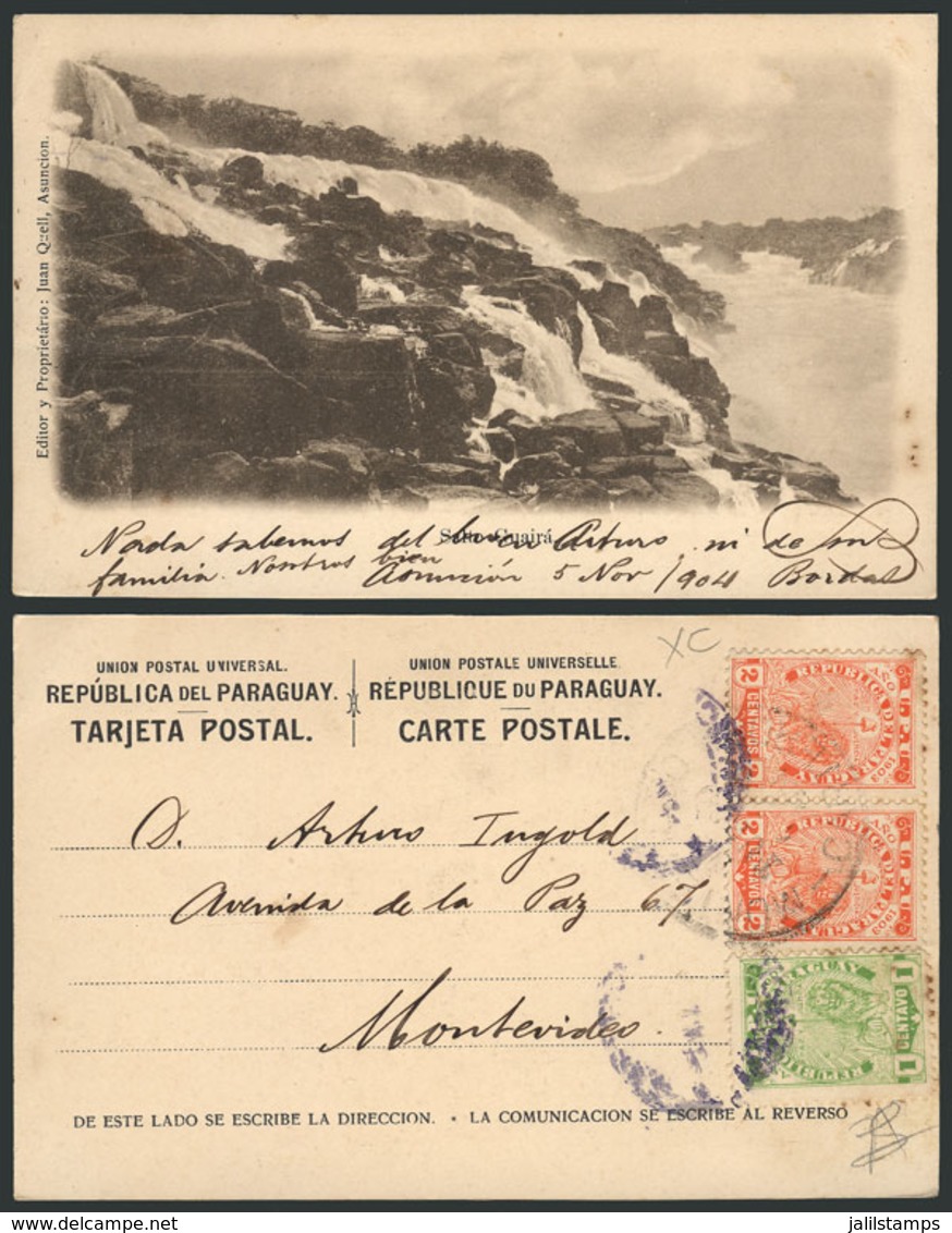1372 PARAGUAY: Guairá Waterfalls, PC Used In 1904, VF Quality! - Paraguay