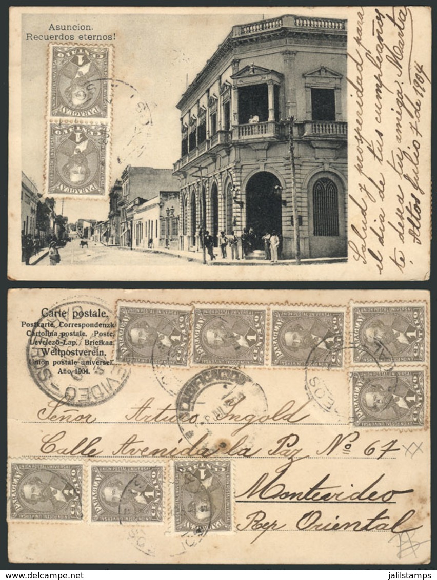 1399 PARAGUAY: ASUNCIÓN: A Street Scene, With Interesting Postage Applied On Front And Bac - Paraguay