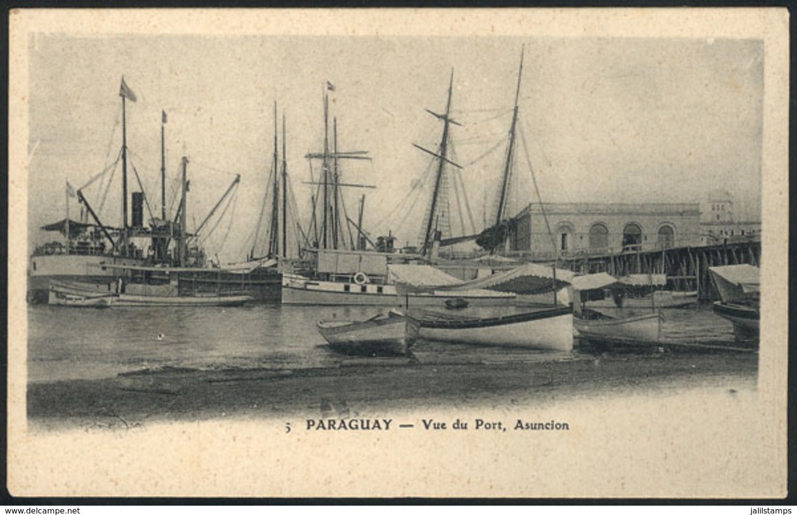 1403 PARAGUAY: ASUNCIÓN: View Of The Port, Ships, Boats, Circa 1905, VF Quality! - Paraguay