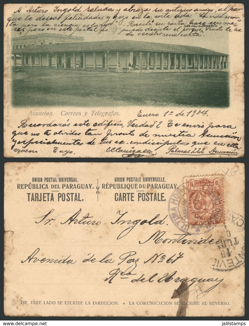 1409 PARAGUAY: ASUNCIÓN: Post Office, Used In DE/1903, With Small Tear In One Margin, Rare - Paraguay