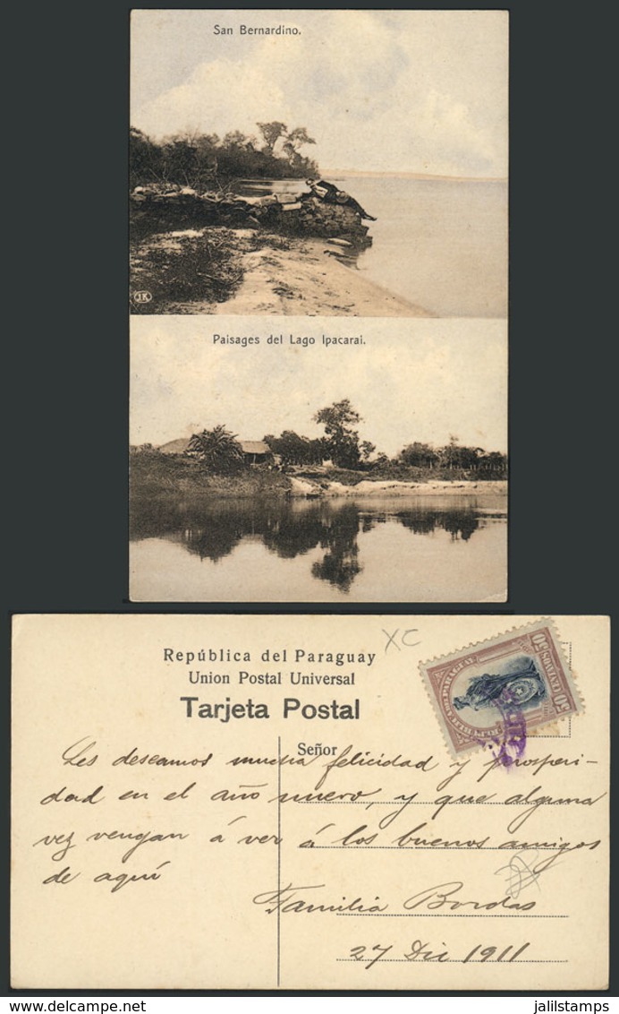 1414 PARAGUAY: Views Of San Bernardino And Ypacarai Lake, Dated 1911, VF Quality! - Paraguay