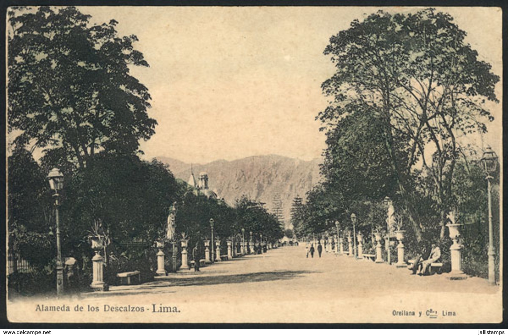 1429 PERU: LIMA: Alameda De Los Descalzos, Ed.Orellana, Circa 1905, VF Quality! - Pérou