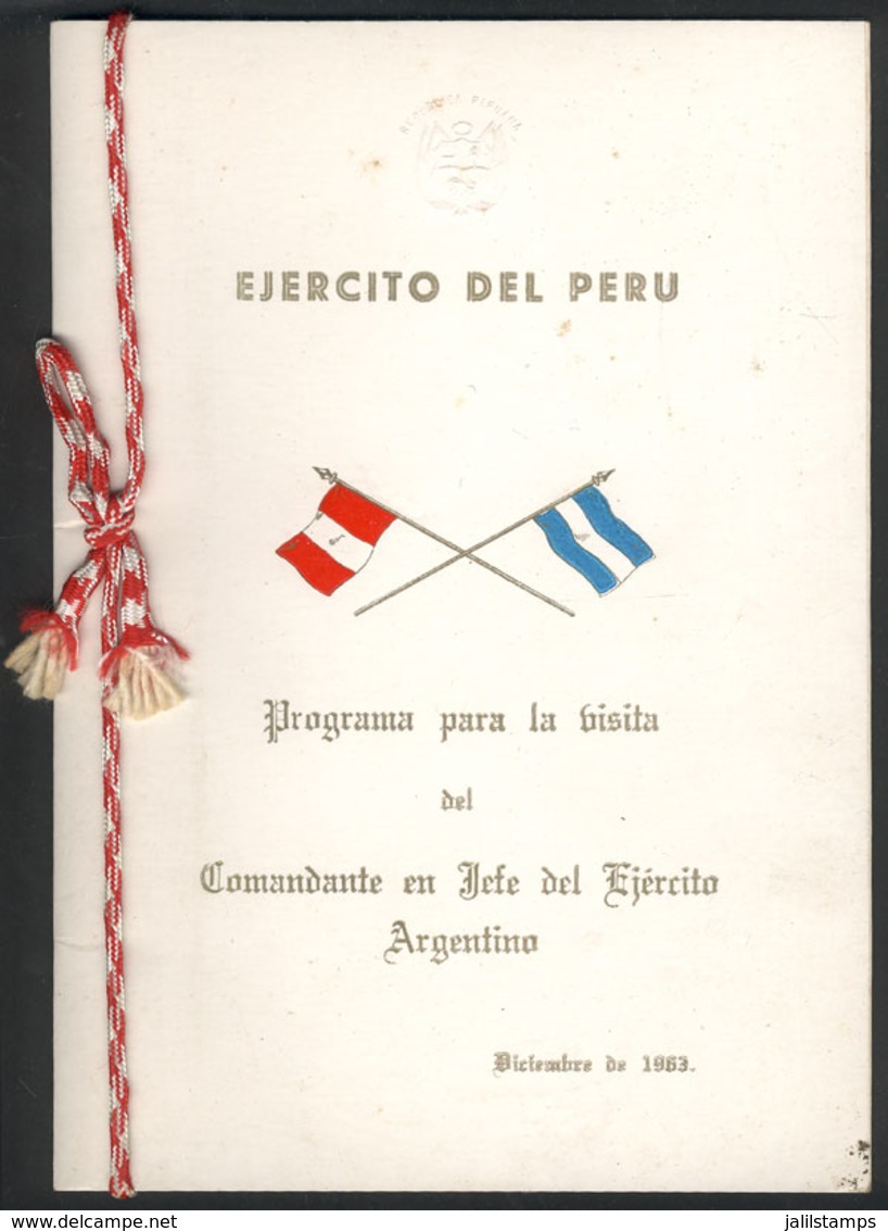 1433 PERU: Army Of Perú, Programme For The Visit Of The Commander In Chief Of The Army Of - Historical Documents