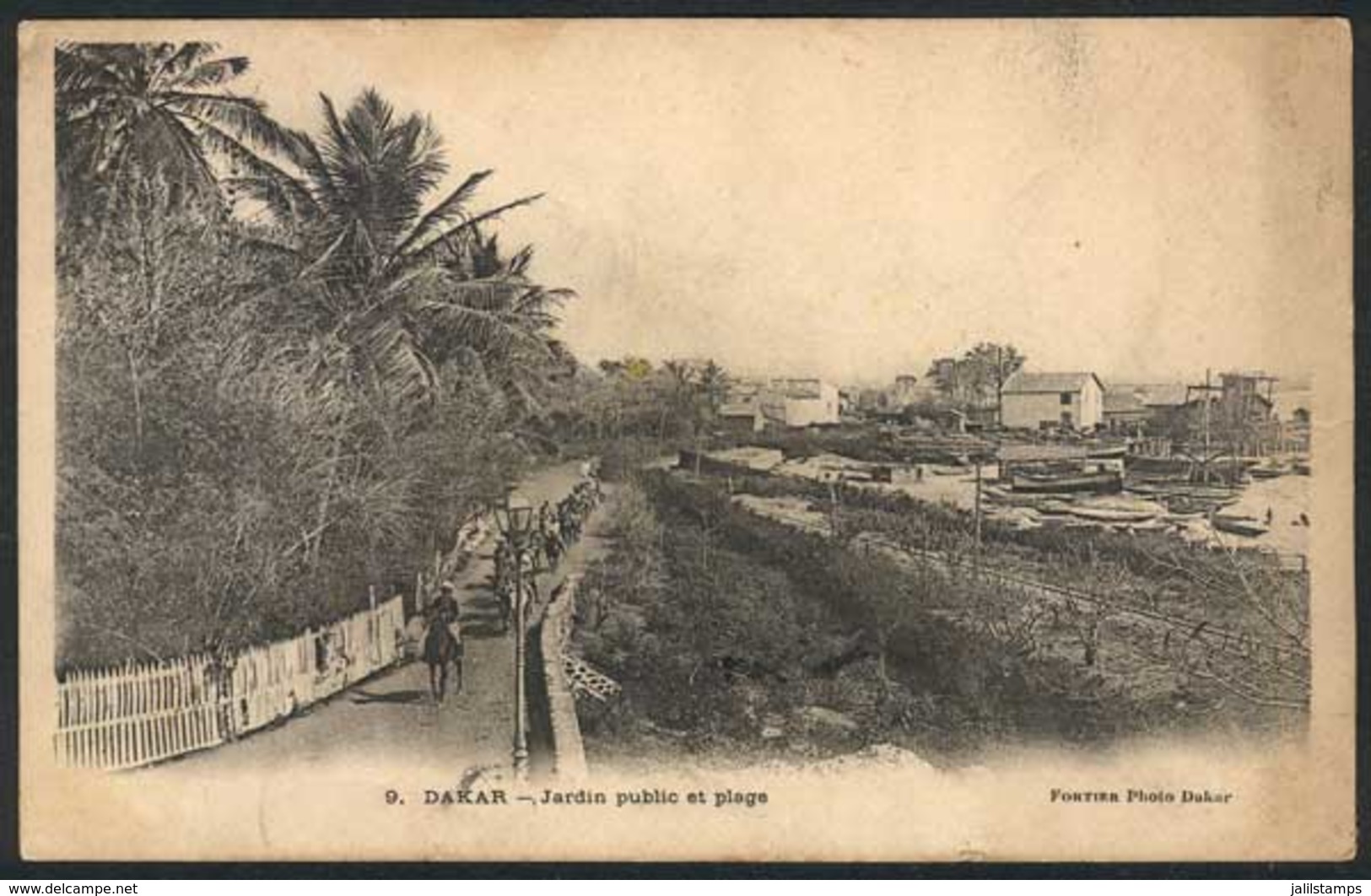 1467 SENEGAL: DAKAR: Park And Beach, Ed. Fortier, Sent To Argentina In 1903, VF! - Sénégal