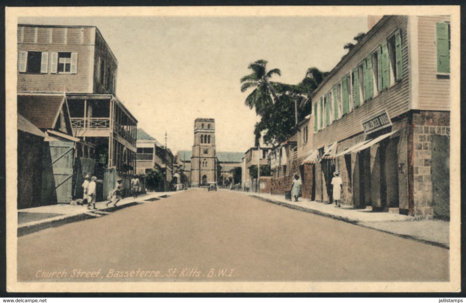 1478 ST. KITTS: BASSETERRE: Church Street, Ed.Stephens, VF Quality! - Saint Kitts And Nevis