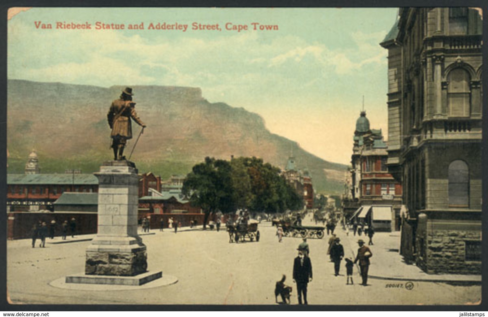 1481 SOUTH AFRICA: CAPE TOWN: Van Riebeek Statue And Adderley Street, Ed. Valentine & Sons - South Africa