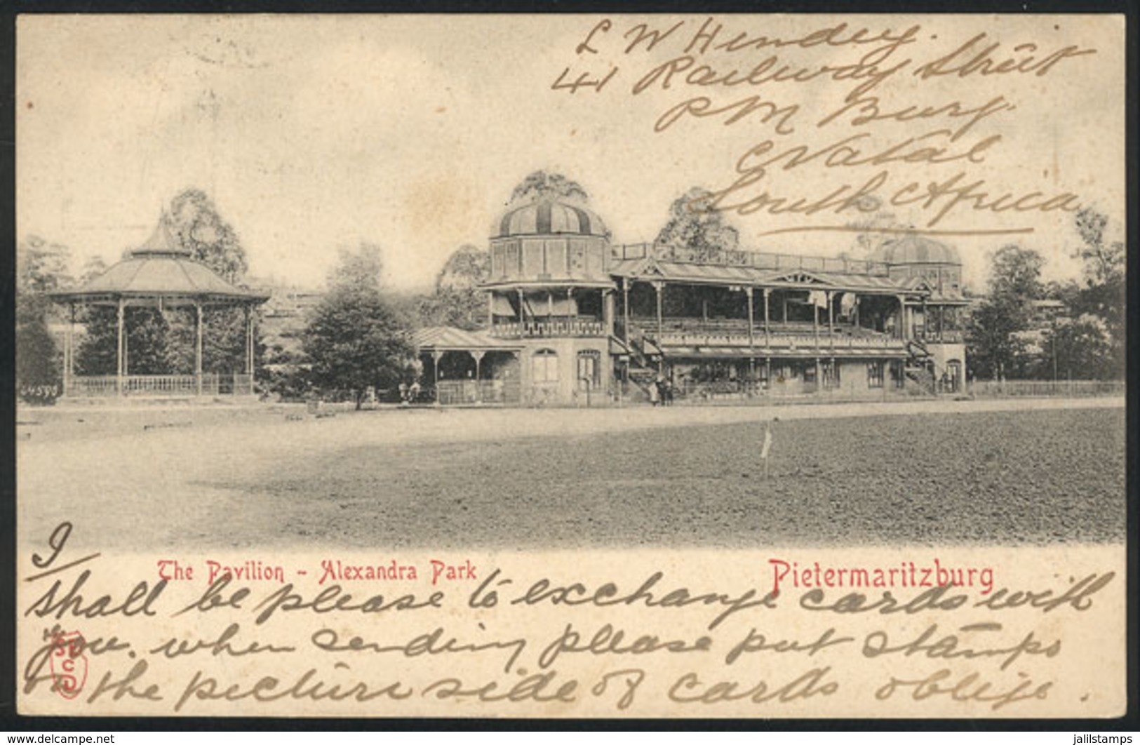 1488 SOUTH AFRICA: PIETERMARITZBURG: The Pavilion, Alexandra Park, Sent To Buenos Aires Ci - South Africa