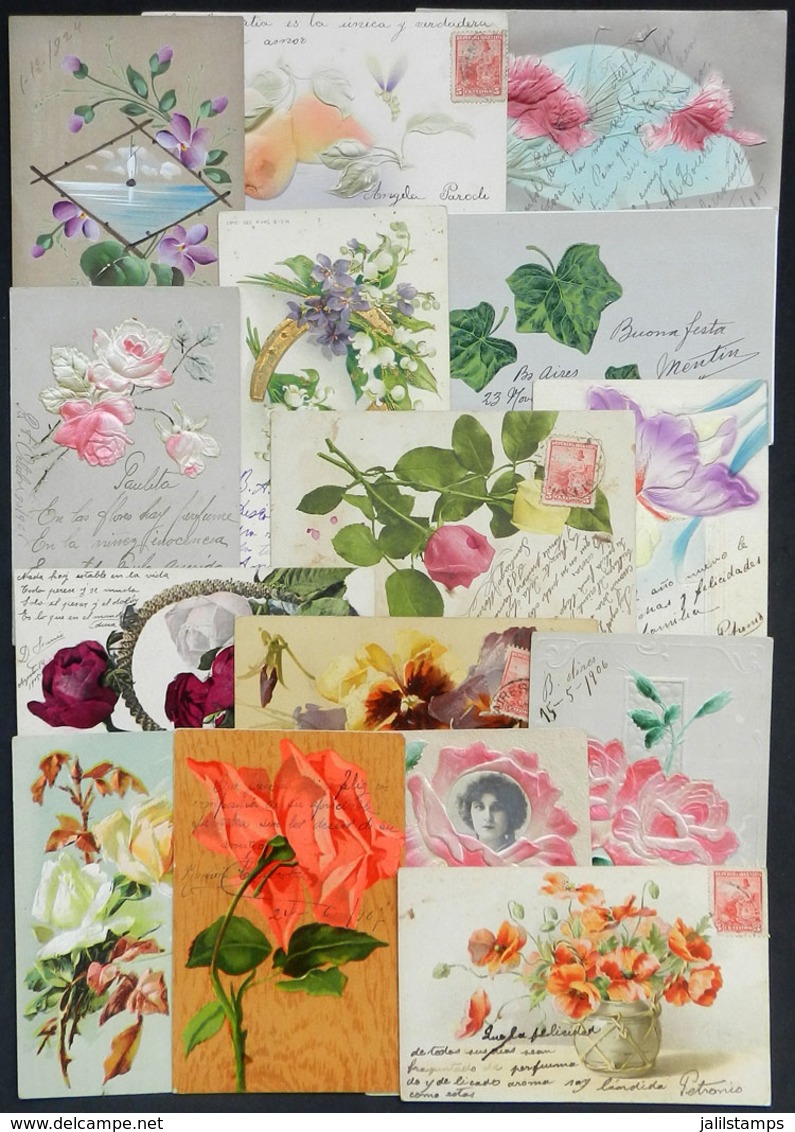 1539 WORLDWIDE: FLOWERS: 15 Postcards, Circa 1900s, VF Quality - Ohne Zuordnung