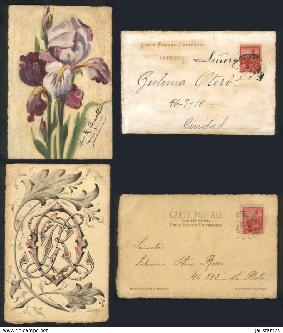 1549 WORLDWIDE: HAND-PAINTED: 6 Old Beautiful Postcards Of Excellent Quality! - Ohne Zuordnung