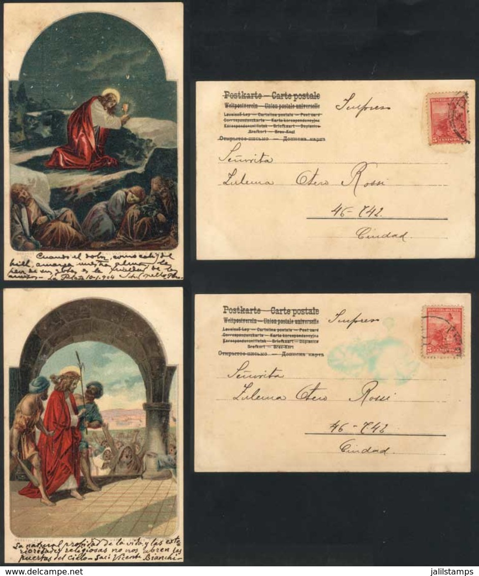 1551 WORLDWIDE: RELIGION: Complete Set Of 12 Old Postcards, Calvary, VF Quality! - Non Classés