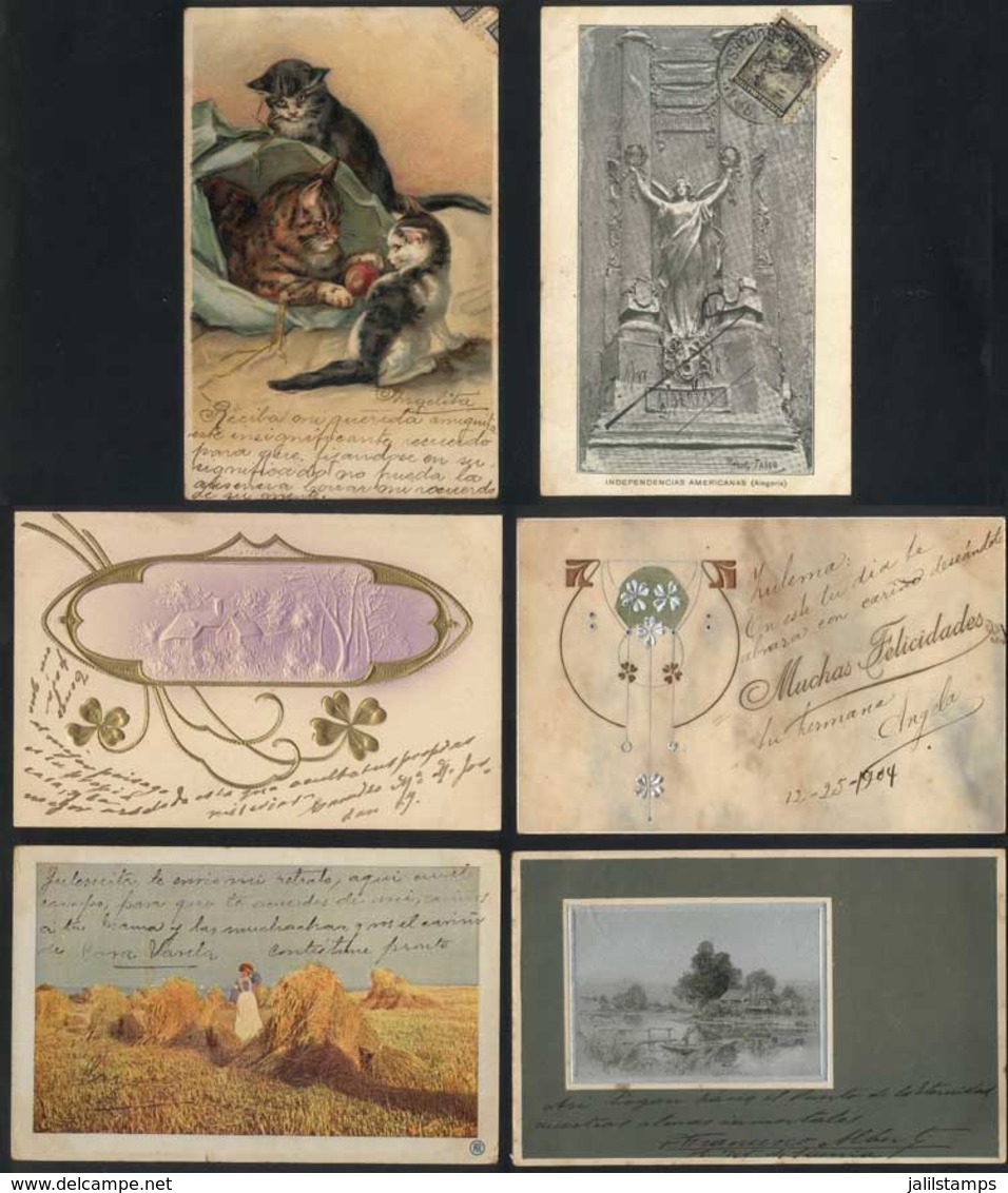 1552 WORLDWIDE: 30 Old Postcards: Romantic, New Year, Animals, Landscapes, Etc., Very Fine - Unclassified