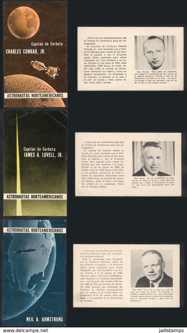 1564 WORLDWIDE: American Astronauts: 3 Olds Cards With Short Biography Of C.Conrad Jr., J. - Sonstige & Ohne Zuordnung
