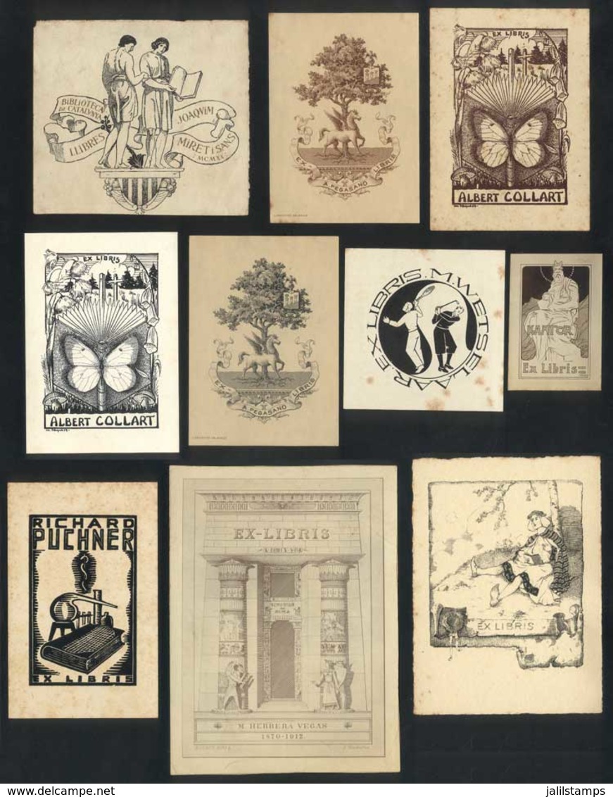 1568 WORLDWIDE: EX LIBRIS: 43 Labels With Beautiful Designs, General Quality Is Fine To VF - Sonstige & Ohne Zuordnung