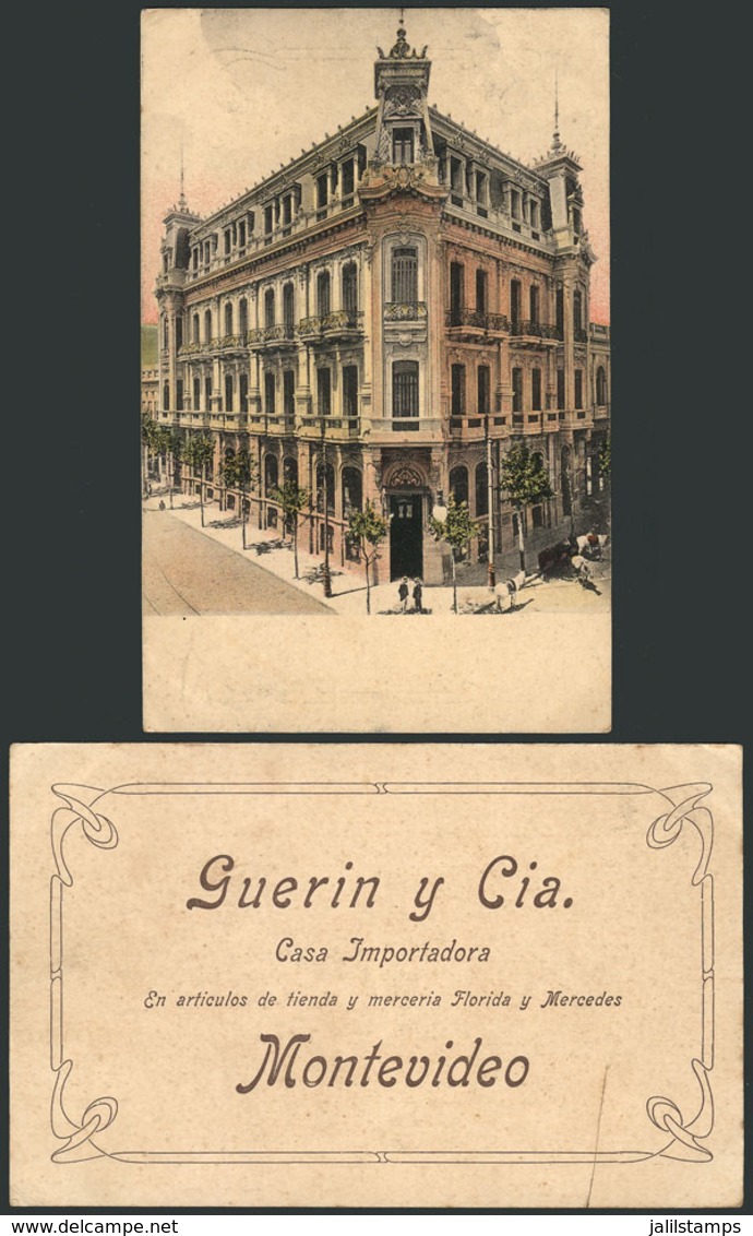 1602 URUGUAY: Old Advertising PC Of The GUERIN Store In Montevideo, With Defect (tear), Ra - Uruguay