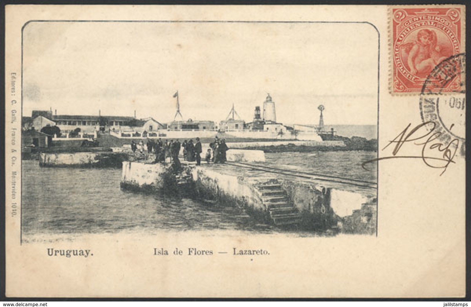 1610 URUGUAY: ISLA DE FLORES: Isolation Hospital, Ed.Galli Franco, Used In 1903, VF! - Uruguay