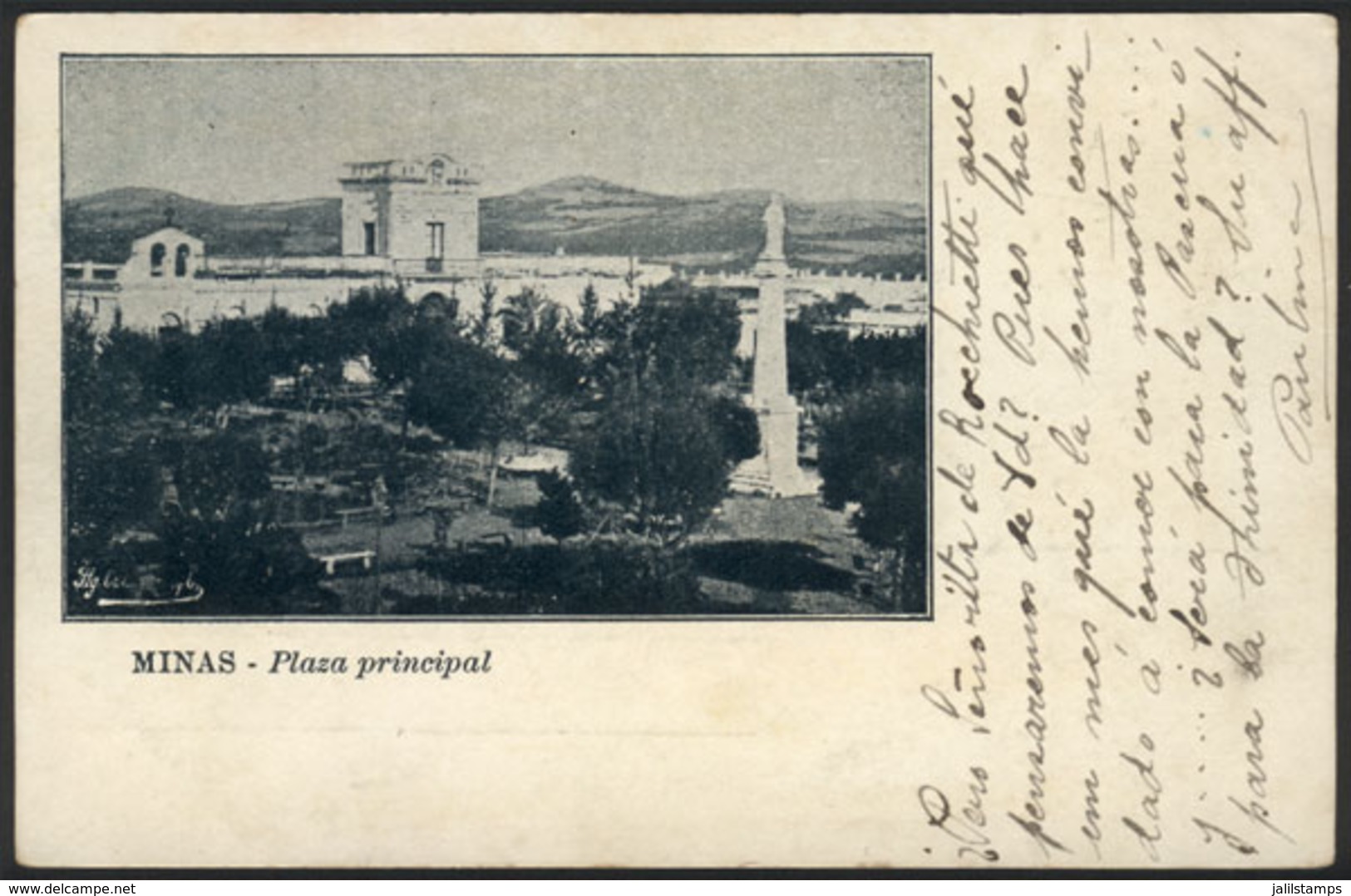 1612 URUGUAY: MINAS: Main Square, Circa 1905, VF Quality! - Uruguay