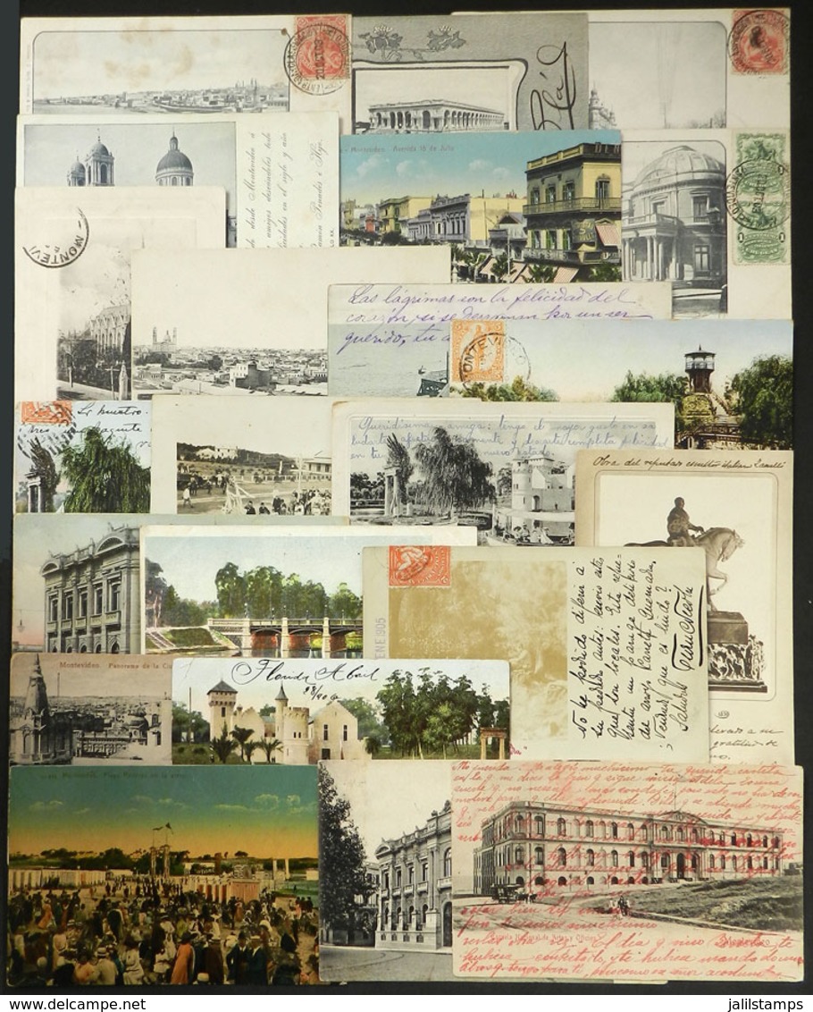 1621 URUGUAY: MONTEVIDEO: 22 Old Postcards With Nice Views, Some Postally Used, In General - Uruguay