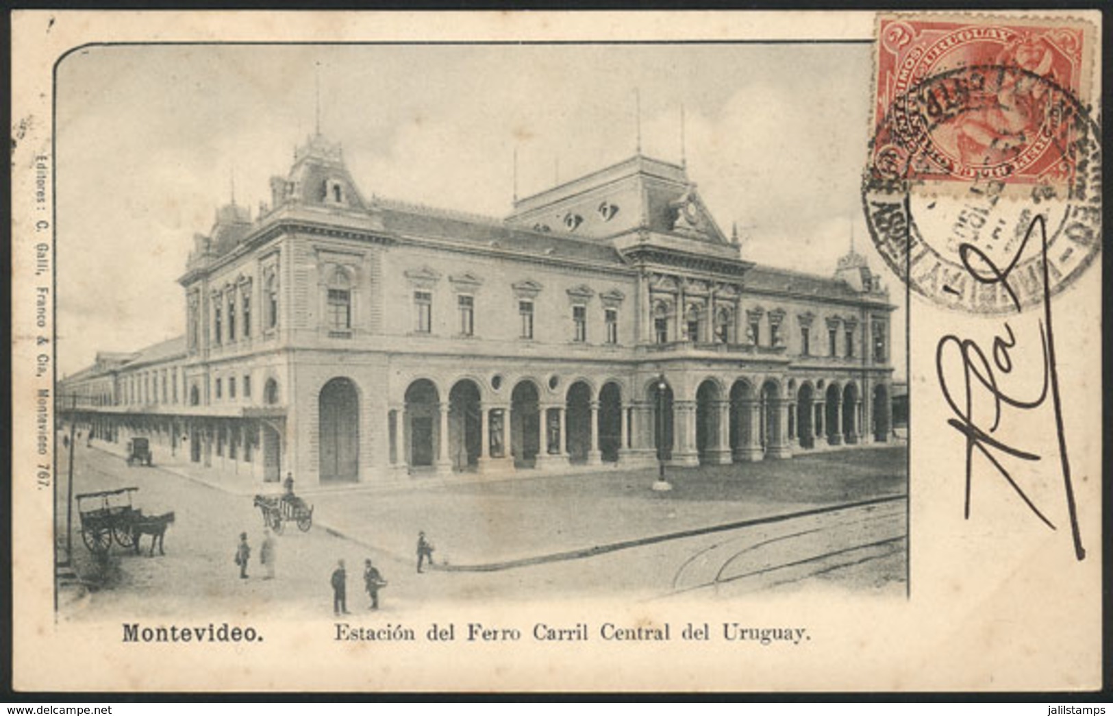 1636 URUGUAY: MONTEVIDEO: Central Railway Station, Ed.Galli Franco, Used In 1903, VF! - Uruguay