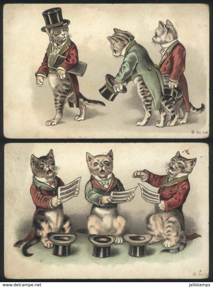 1649 OTHER: Artist Cats, 2 PCs (Nº649 And 650), Very Nice, Fine Quality! - Autres & Non Classés