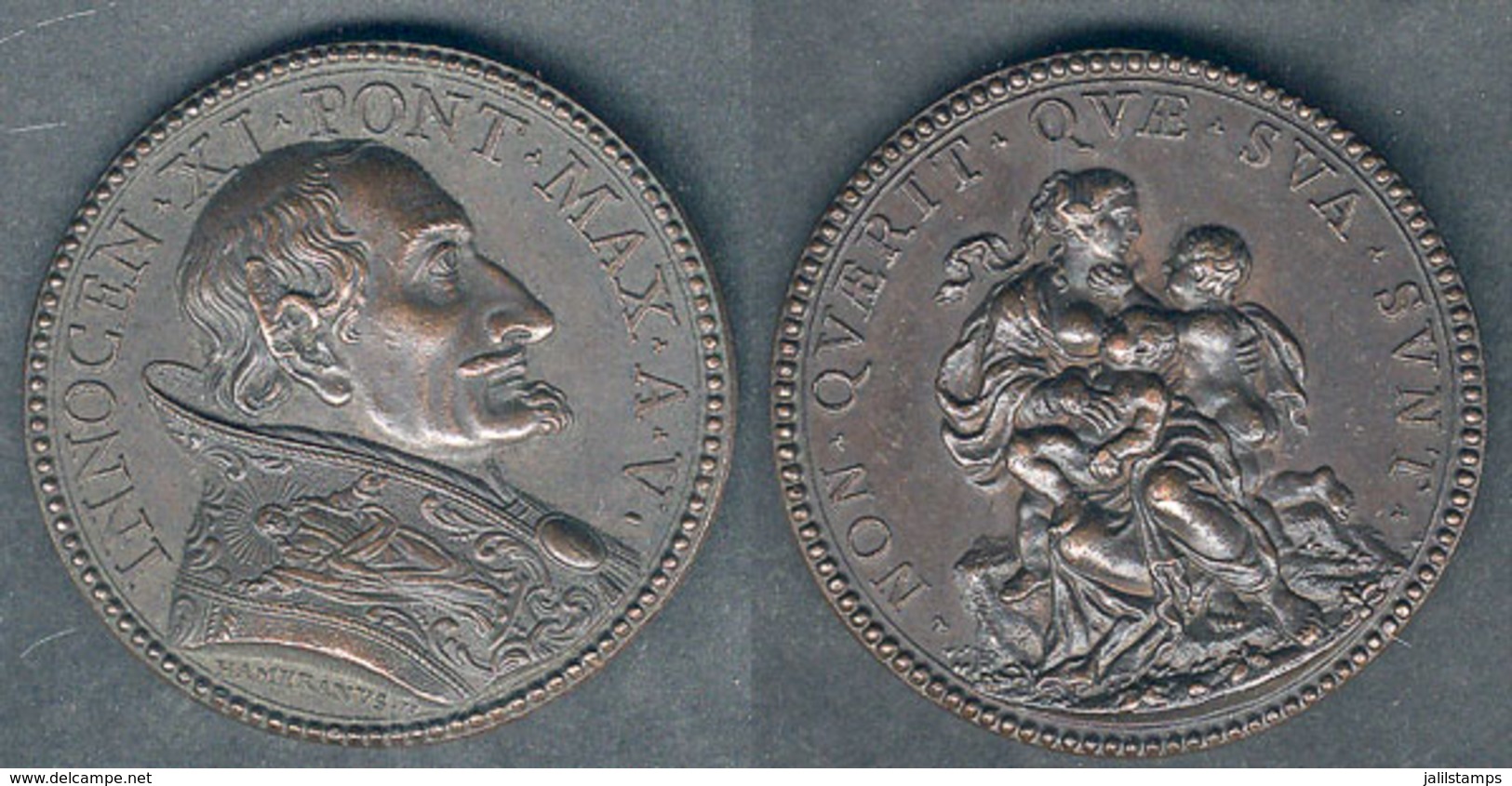 1653 VATICAN: Pope Innocent XI, Medal Of Year 1681, "Non Querit Que Sua Sunt", VF Quality - Andere & Zonder Classificatie