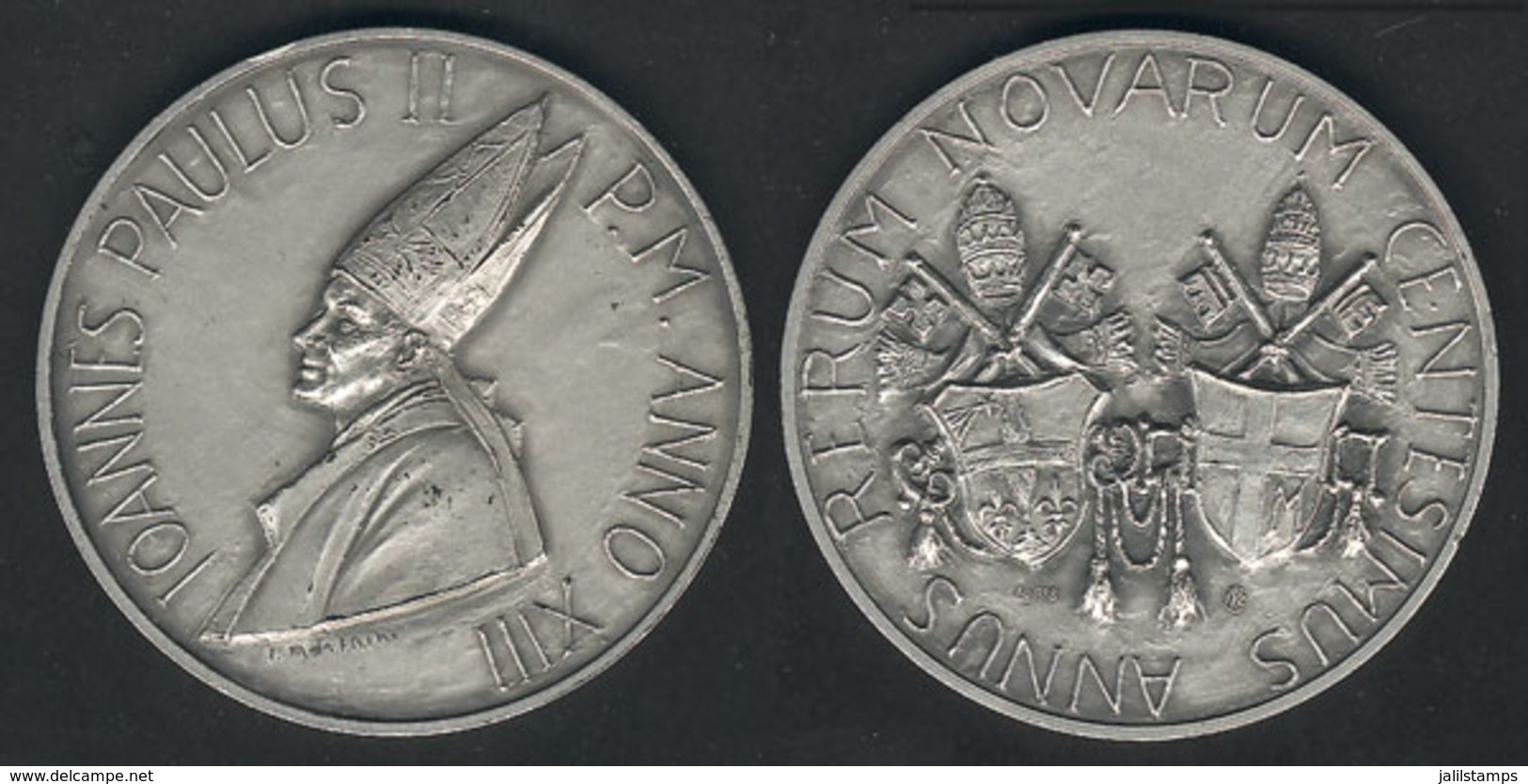 1667 VATICAN: Pope John Paul II, Commemorative Medal For Centesimus Annus, In Its Original - Andere & Zonder Classificatie