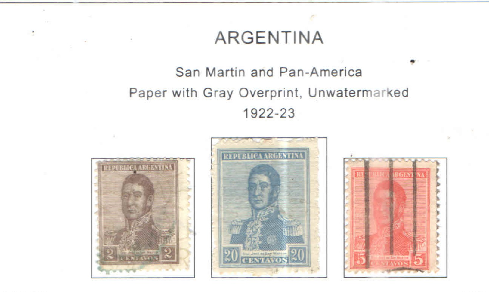 Argentina PO 1922/23 San Martin And Pan Am.  Scott.318/322+See Scans On Scott.Page - Usati