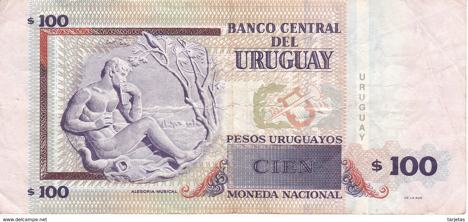 BILLETE DE URUGUAY DE 100 PESOS DEL AÑO 2011 (BANKNOTE) - Uruguay