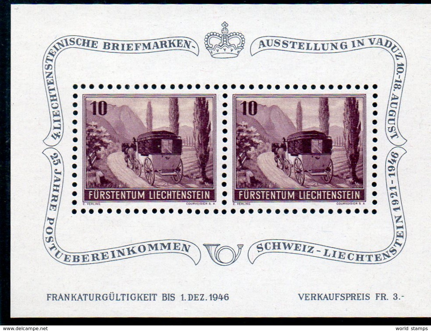 LIECHTENSTEIN 1946 ** - Blocs & Feuillets