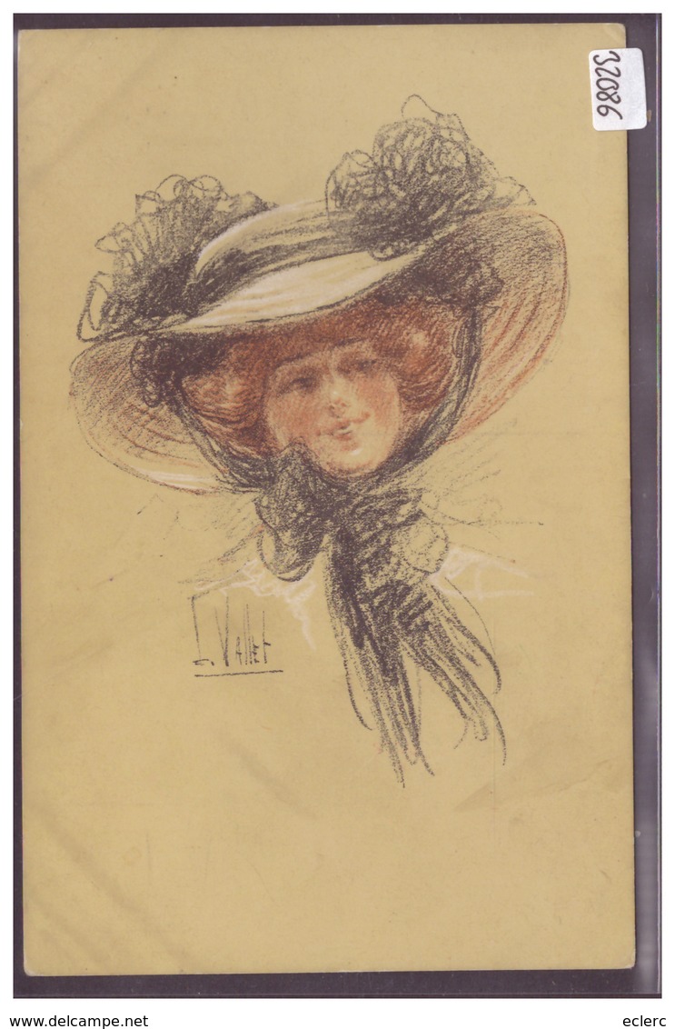 FEMME AU CHAPEAU - PAR L. VALLET - TB - Vallet, L.