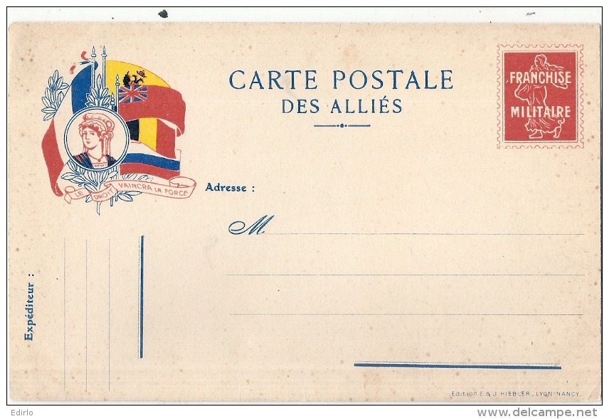 ***  Carte Postale Des Alliés  Neuve Excellent état  - MILITARIA - Guerra 1914-18