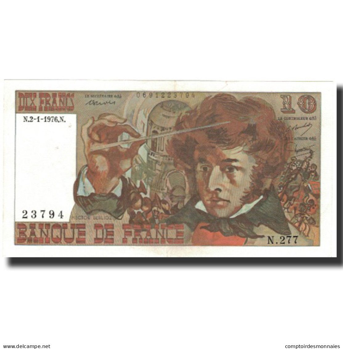 France, 10 Francs, 10 F 1972-1978 ''Berlioz'', 1976-01-02, SUP+, Fayette:63.16 - 10 F 1972-1978 ''Berlioz''