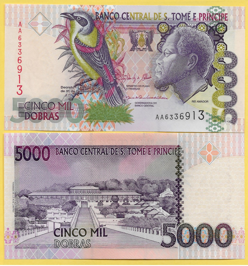 Saint Thomas & Prince / Sao Tomé E Principe 5000 Dobras P-65 2013 UNC - Sao Tomé Et Principe