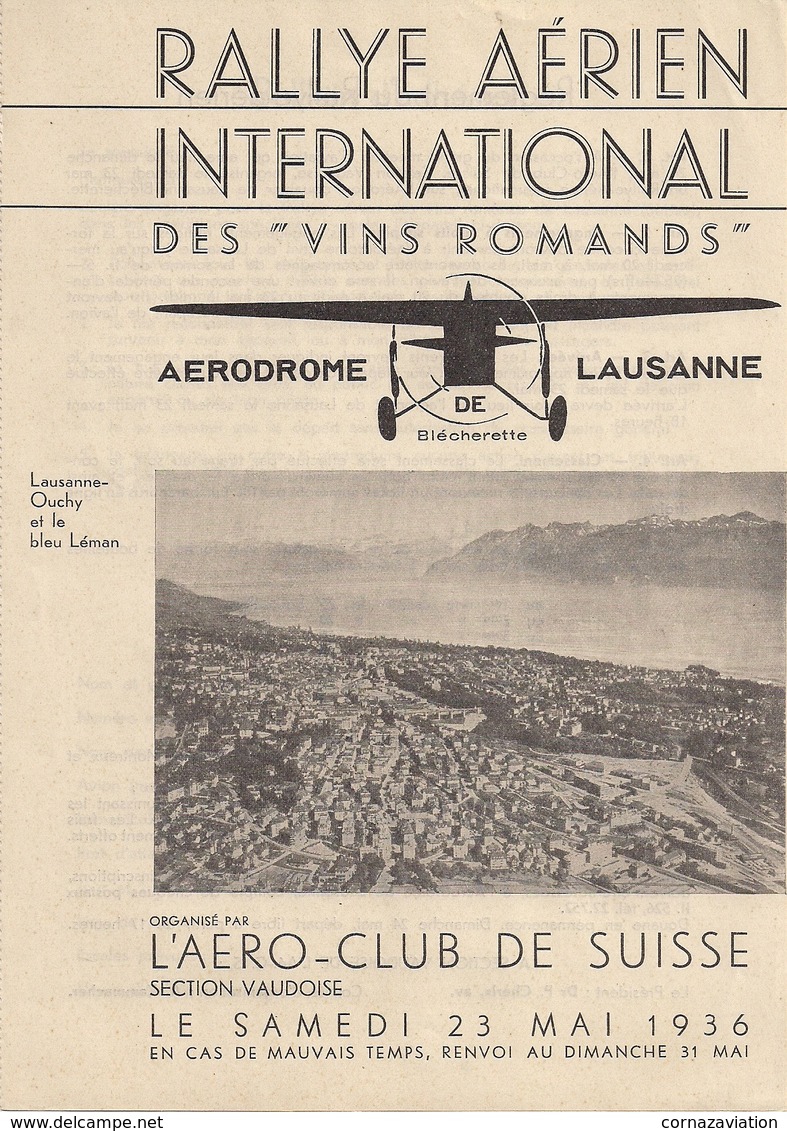 Aviation - Programme Meeting Lausanne-Blécherette - 1936 - Programs