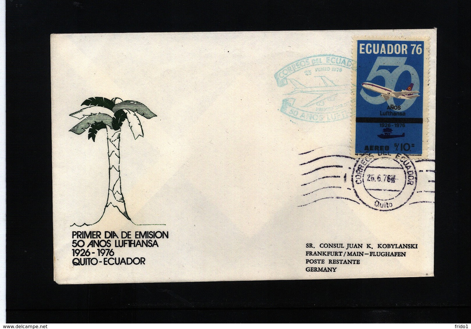 Ecuador 1976  50 Years Of Lufthansa - Equateur