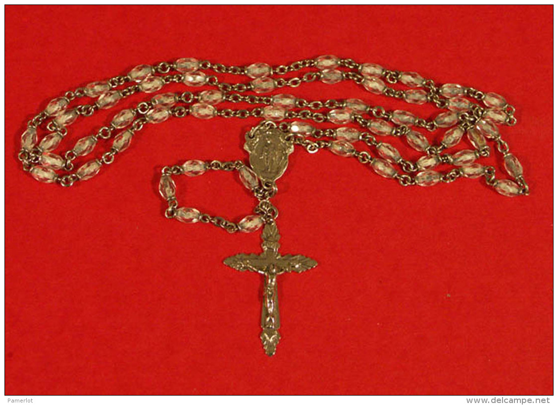 Chapelet Rosary - Chapelet De Marque Gloria En Sterling, Grain Multi-facettes à Core Blanc, 20 Gr, - Religion & Esotérisme