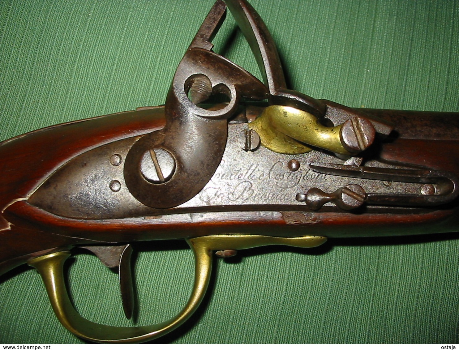 Ancien Pistolet Cavalerie à Silex Italienne Sur Mod.AnXIII - Armes Neutralisées