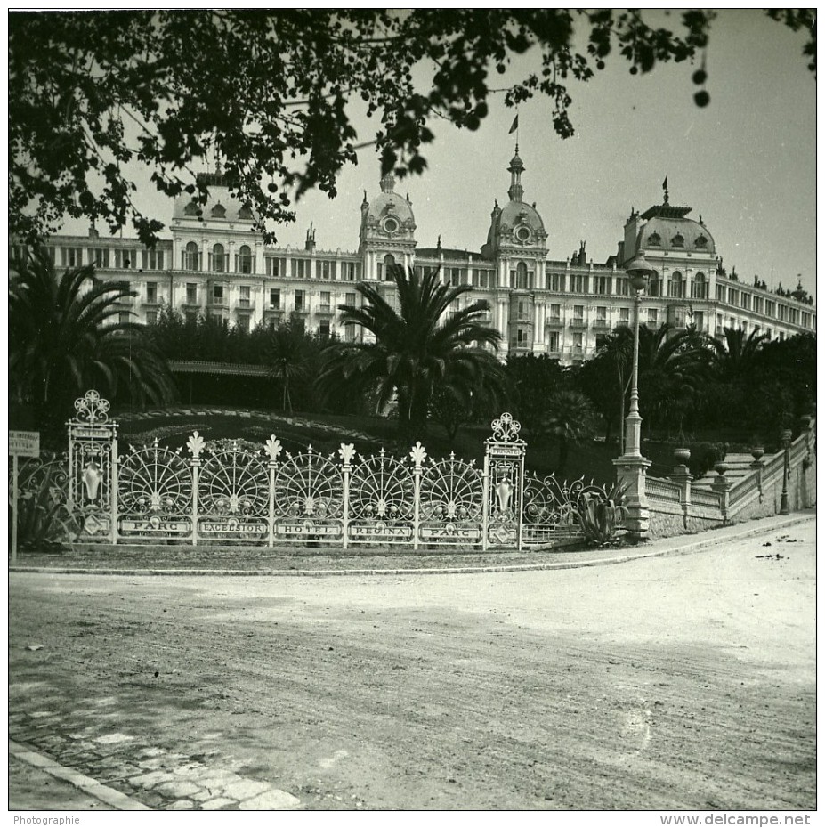 France Nice Cimiez Excelsior Hotel Regina Ancienne Photo Stereo Amateur Possemiers 1900 - Stereoscopic