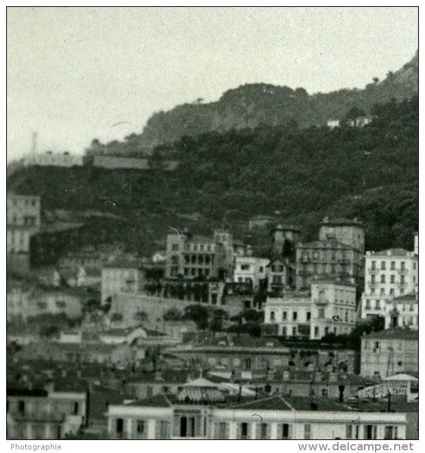 Monaco Avenue De Monte Carlo Vers La Condamine Ancienne Photo Stereo Amateur Possemiers 1900 - Stereoscopic