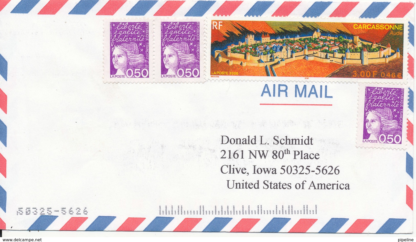 France Air Mail Cover Sent To USA 2001 ?? (the Stamps Are Not Cancelled) - 1960-.... Covers & Documents