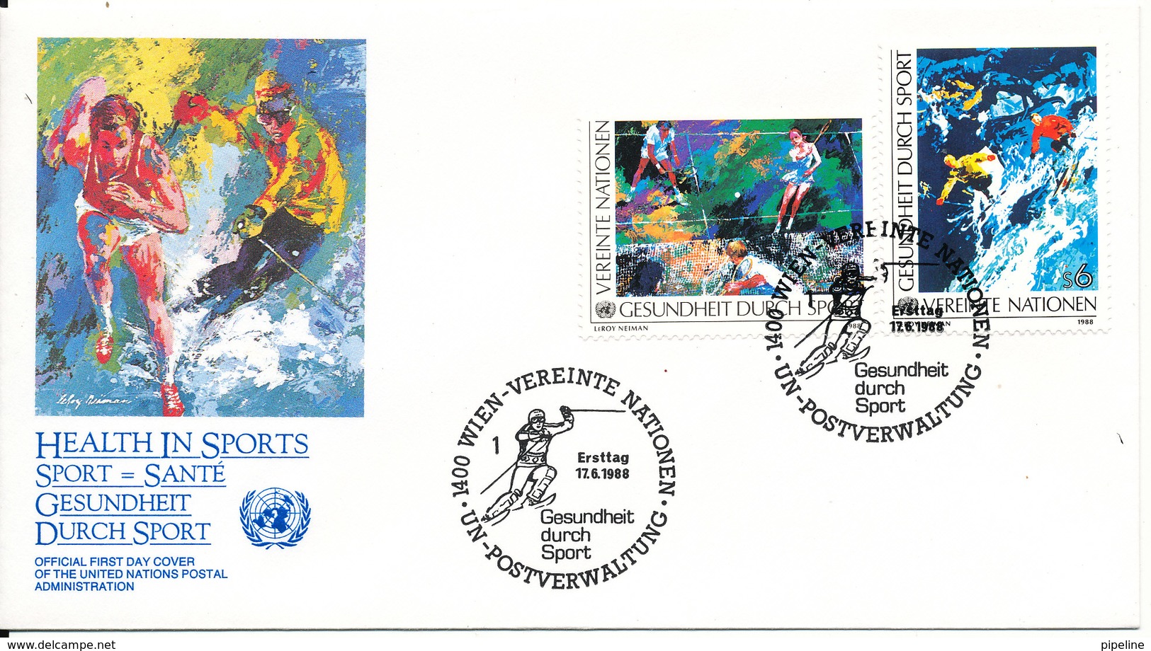 Austria UN Vienna FDC 17-6-1988 Complete Set On Cover With Cachet - FDC