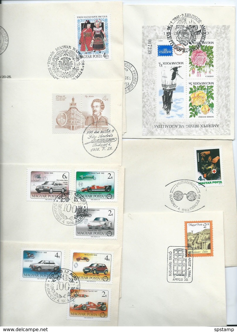 Hungary 1986 Year Collection Of 37 Different FDC , All Fine Unaddressed - Covers & Documents