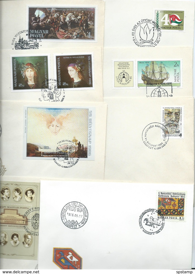 Hungary 1986 Year Collection Of 37 Different FDC , All Fine Unaddressed - Covers & Documents