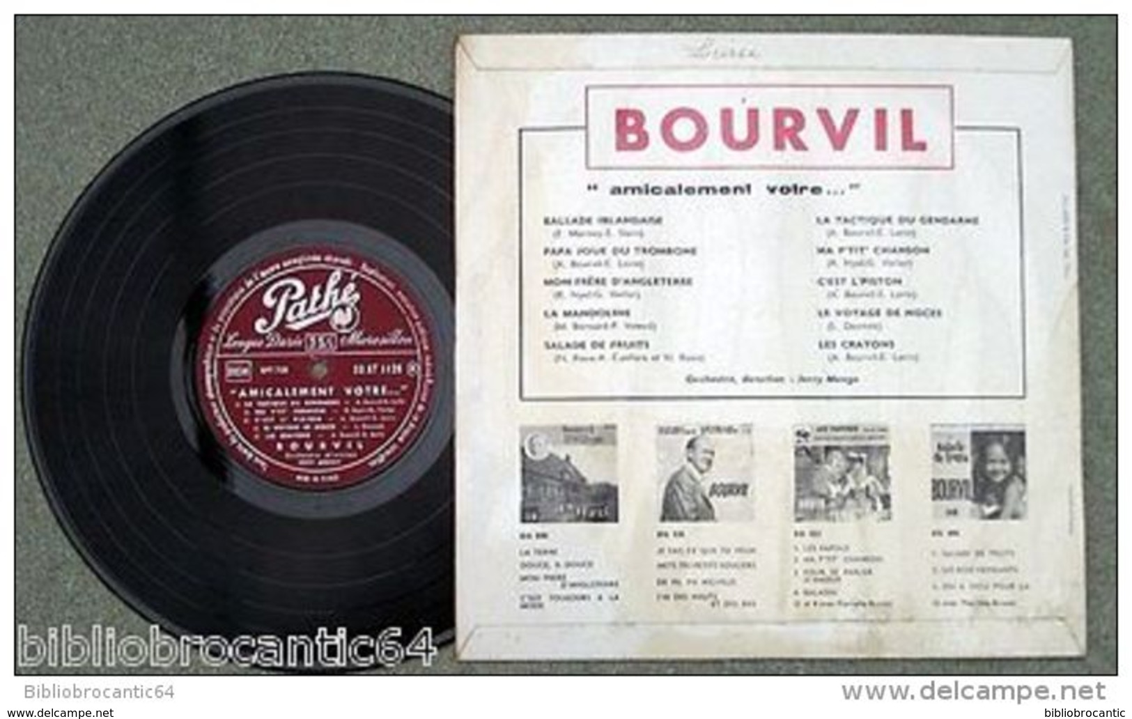 LP 25cm * BOURVIL < Amicalement Votre * PATHE  AT 1128 - Cómica