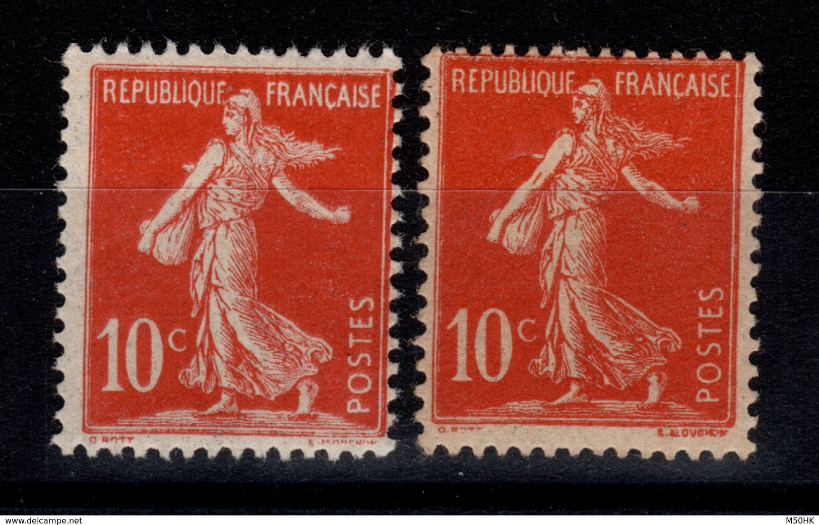 YV 134 N** Semeuse Fond Plein Types I Et II Cote 12 Euros - Unused Stamps