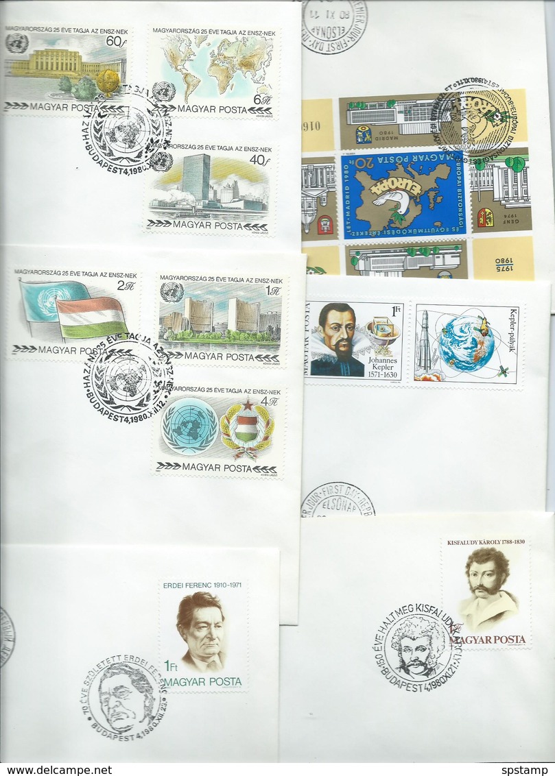 Hungary 1980 Year Collection Of 35 Different FDC , All Fine Unaddressed - Covers & Documents