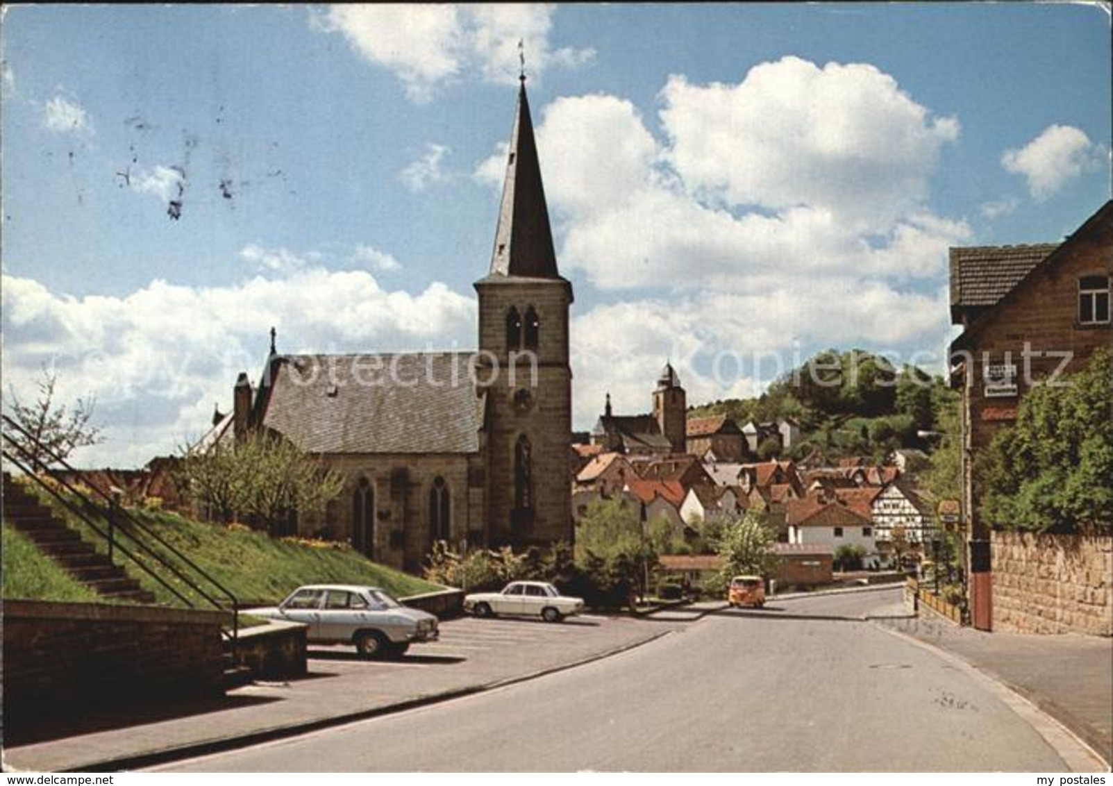 72431345 Naumburg Hessen Blick Von Der Bahnhofstrasse Auf Die Stadt Kirche Naumb - Sonstige & Ohne Zuordnung