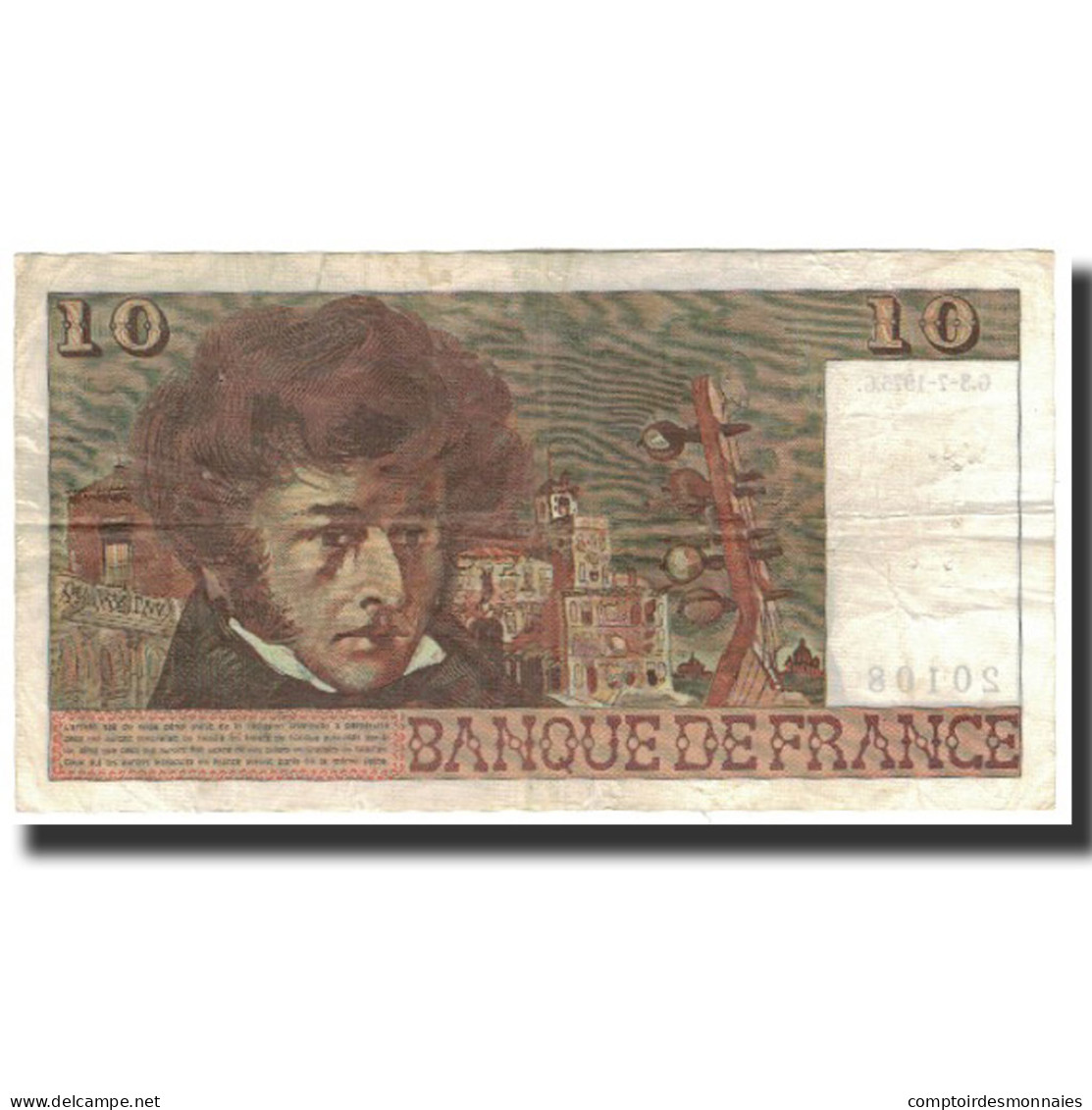 France, 10 Francs, 10 F 1972-1978 ''Berlioz'', 1975-07-03, TB+, Fayette:63.11 - 10 F 1972-1978 ''Berlioz''