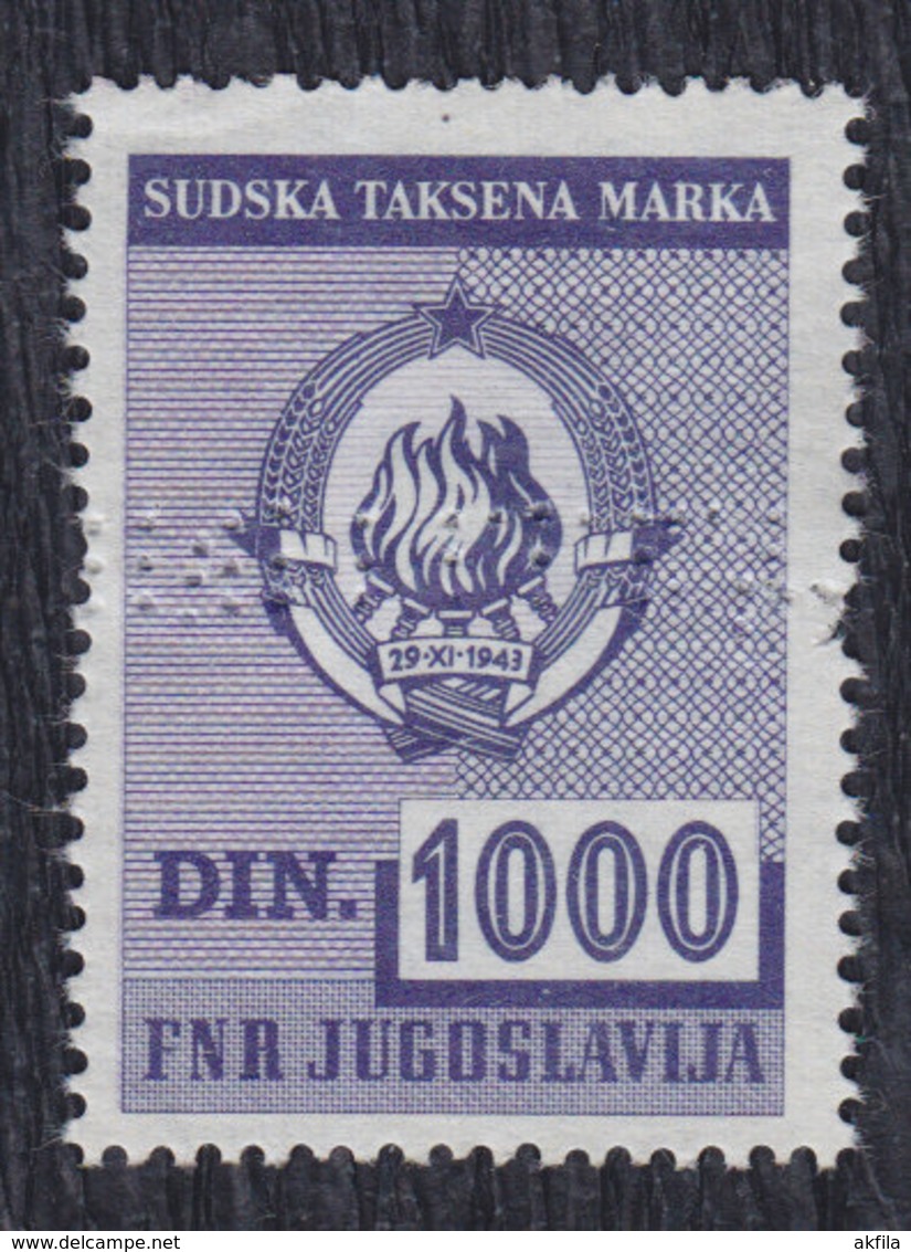 Yugoslavia Court Revenue Stamp Of 1000 Din, Used (o) - Other & Unclassified