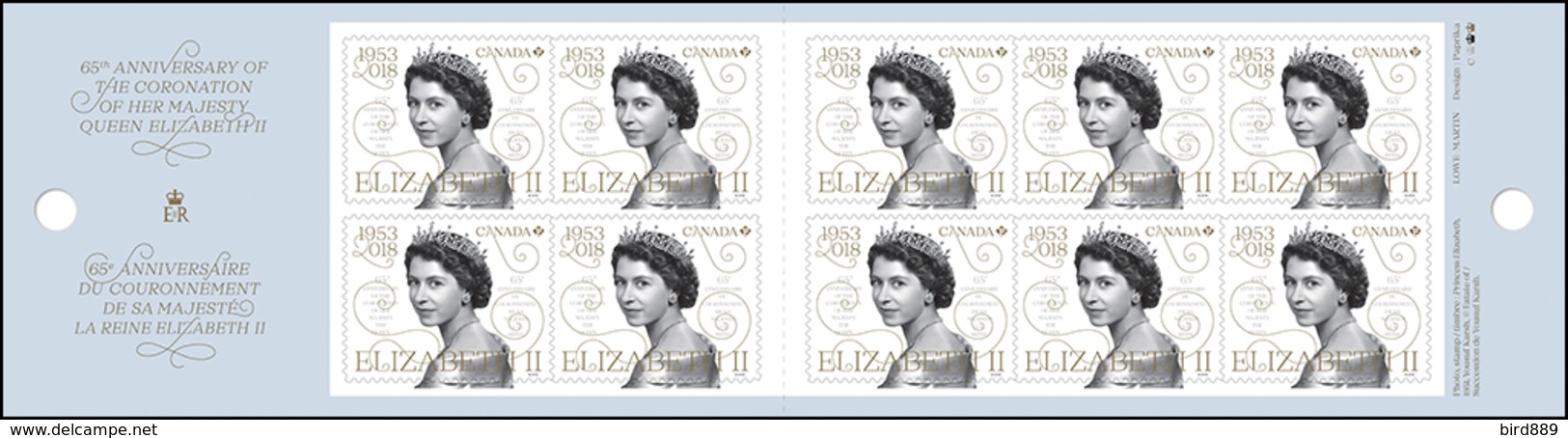 2018 Canada Queen Elizabeth The II Coronation 65th Anniversary Full Booklet MNH - Full Booklets