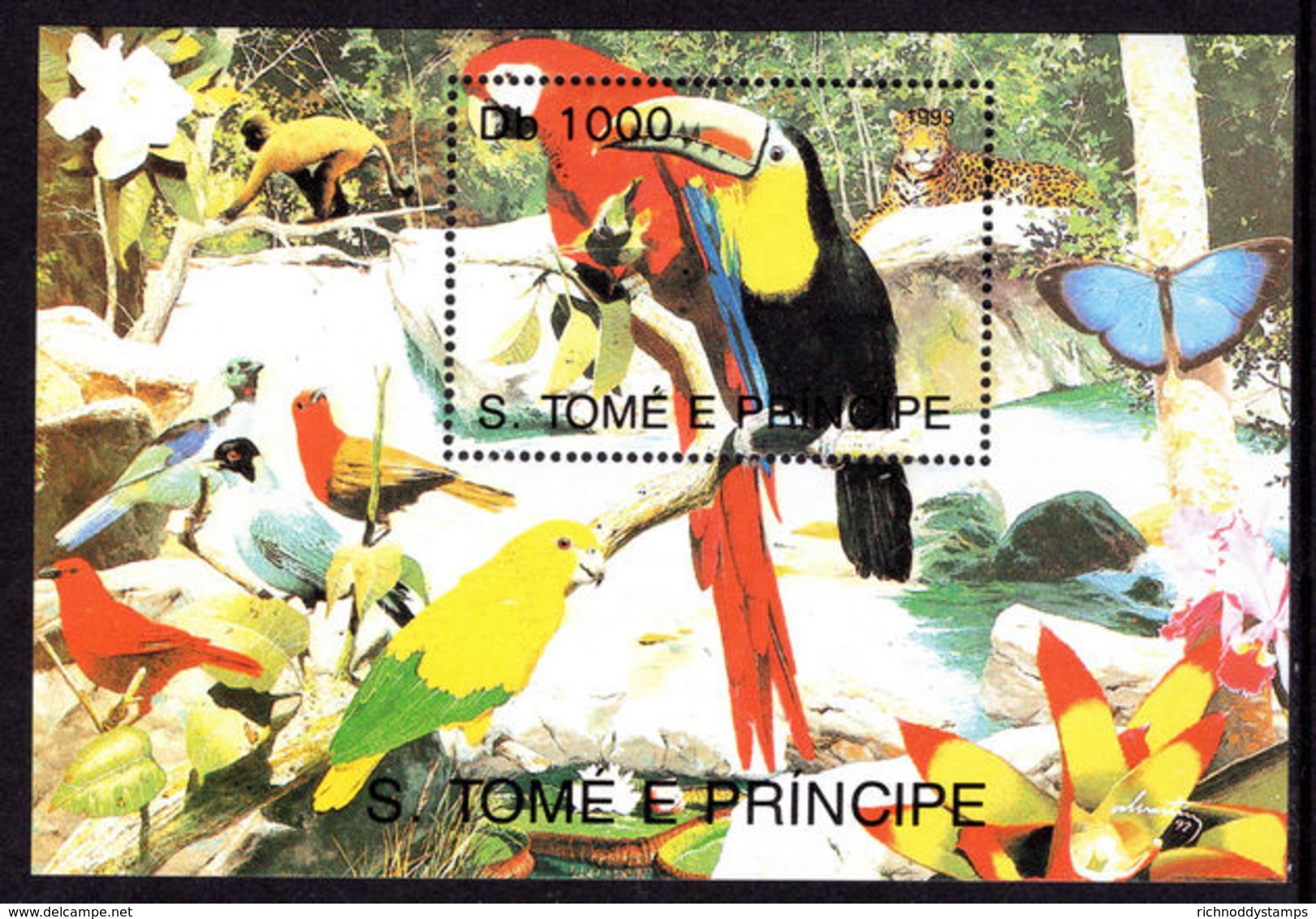 St Thomas And Prince 1999 Toucan Unmounted Mint Souvenir Sheet. - Sao Tome And Principe